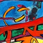 Acryl schilderij, Maya Wildevuur, Abstract II, 2004